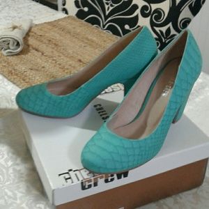 sale Chelsea Crew teal blue rockabilly heels platforms